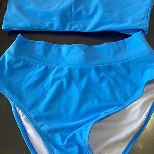 2 piece Top and bottom Blue Women's Swimwear Set